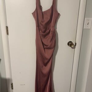 Dusty Rose Satin Bridesmaid Dress